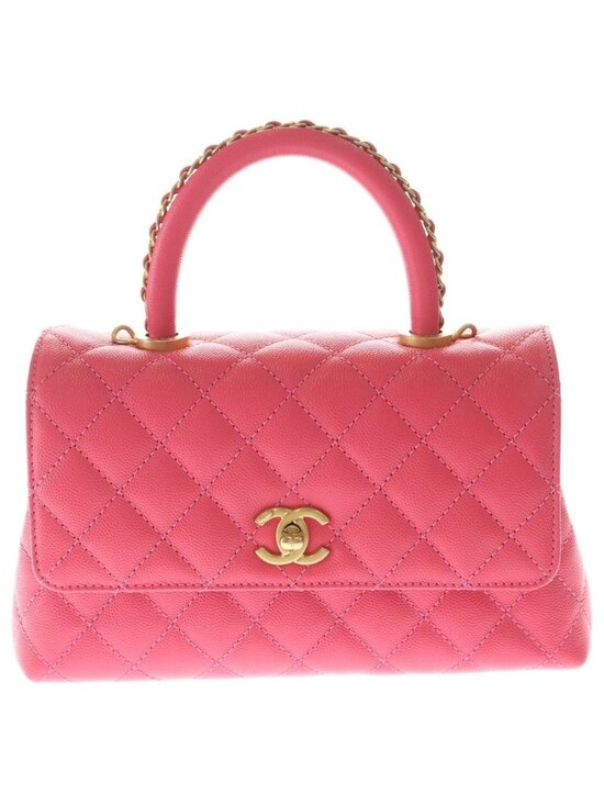 Chanel Handbags - Chanel Herehandle 2-Way Mini Shoulder Bag Pink Caviar Leather Gold